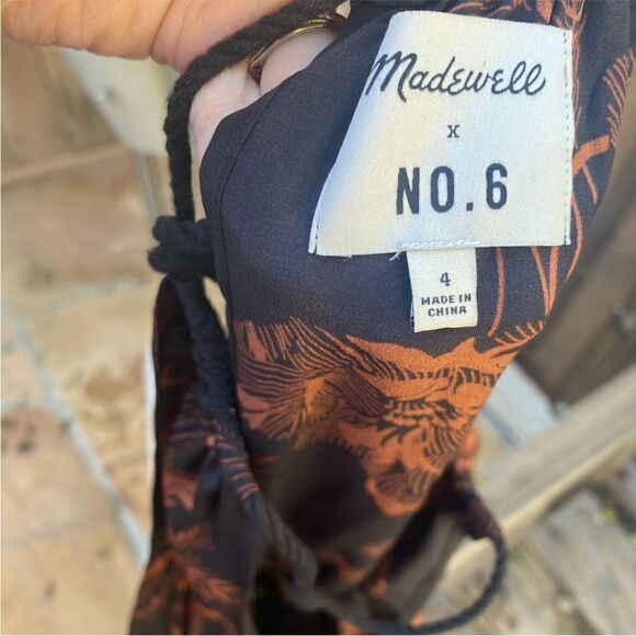 Madewell x No.6 Silk Keyhole Halter Dress with Pockets in Etched Floral size 4 - Picture 11 of 12